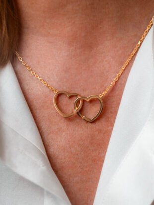 CADENA CON TRABA CORAZON DORADO