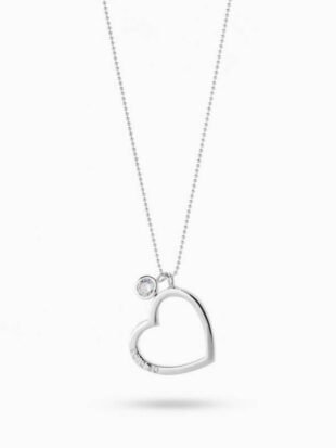 COLLAR CON CORAZON CALADO Y CIRCON